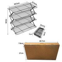 Grille de refroidissement pliable à 4 niveaux pour gâteaux, support métallique empilable pour le séchage du pain et des biscuits, idéal pour la cuisine