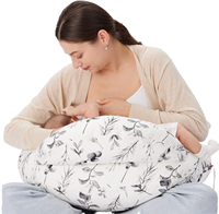 Coussin d'allaitement multifonctionnel pour l'allaitement, avec rembourrage en polyester et housse en coton lavable, pour bébé