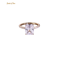 Bague de Mariage en Moissanite Taille Radiant Couleur D VVS, Plaqué Or 18K, Argent Sterling 925 pour Femme, Options 1-5 10 Carats, Commandes Personnalisées