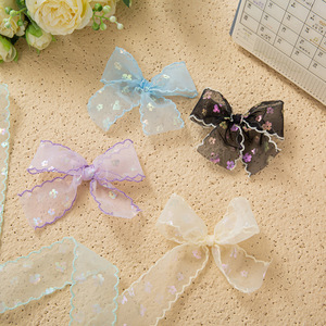 ริบบิ้นออร์แกนซ่าประดับเลื่อม สำหรับงาน DIY ทำโบว์ ของขวัญ ห่อของขวัญ ตกแต่งเสื้อผ้า ริบบิ้นตาข่าย - Product Image 6