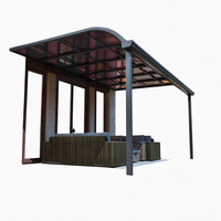 Auvent de terrasse moderne de luxe en aluminium personnalisé, imperméable, en polycarbonate, pour patio, balcon, jardin extérieur, cour, facile à installer