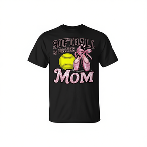 T-shirt Softball And Dance Mom, motif de chaussures de ballet roses, design Softball - Product Image 2