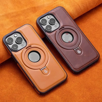 GSCASE Étui Haut de Gamme en Cuir d'Affaires Magnétique avec Support pour iPhone 16 Pro 15 14 13 12 Pro Max
