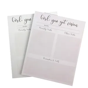 Premium Custom Logo Printing Paper Desk Notepad To Do List with Cardboard Backing