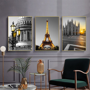 Affiche d'<span class=keywords><strong>art</strong></span> sur toile de l'architecturale de la ville de la Tour Eiffel, décoration murale, peinture à l'huile, affiches, impressions, <span class=keywords><strong>art</strong></span> mural, image - Product Image 6