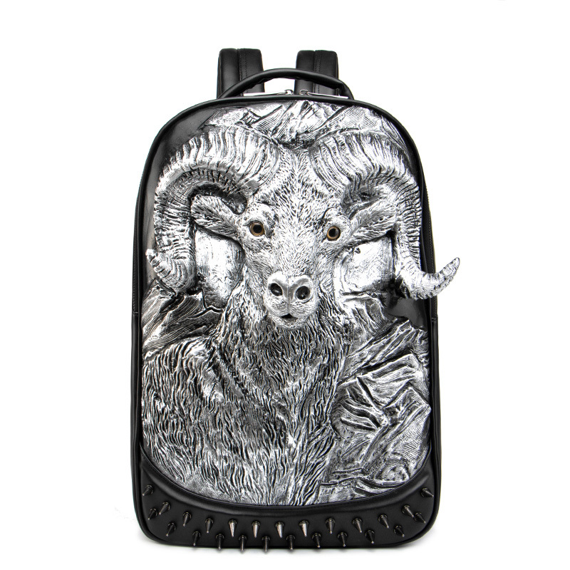 Geometrical Animal Print Backpack - Cow Skin Design, Large Capacity, 16x11.4x6.9 Inch, For School, Travel, Laptop