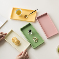 Plateau de rangement en silicone style nordique 20x10cm pour salle de bain, cuisine, salon, coiffeuse, organisateur de clés, cosmétiques et bagues