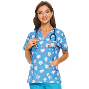 ชุดเครื่องแบบพยาบาลผ้ายืดสำหรับโรงพยาบาลชุดกางเกงสครับ - Product Image 6