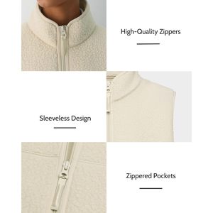 FOXA Womens Fleece <b>Vest</b> Oversized Zip Front Warm Fall Winter Outerwear With Pockets Lightweight Mockneck <b>Top</b> - Product Image 4