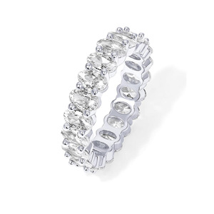 RFJEWEL 2026 Nouvelle bague élégante ovale en laiton avec zircone cubique, plaquée argent/or rose/or, bijoux unisexes tendance pour hommes et femmes - Product Image 3