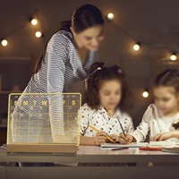 Acrylique transparent led bricolage tableau effaçable à sec calendrier acrylique bois avec table acrylique légère support de calendrier