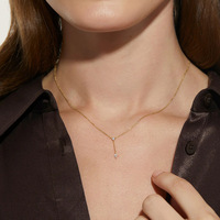 Collier pendentif en forme de Y avec pampilles, en argent sterling S925, incrusté de CZ, style européen élégant, design luxueux