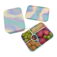 Boîte à lunch en silicone pour enfants, personnalisable, plusieurs couleurs, rectangulaire, sans BPA, de qualité alimentaire, boîte à goûter en silicone