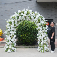 DKB - Arco de Flores Artificiales Popular para Decoración de Bodas, Estilo Romántico y Lujoso, Arco de Flores para Interiores y Exteriores