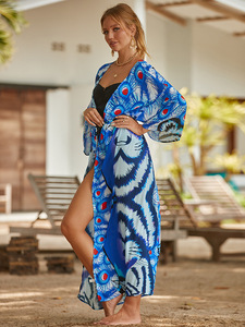 Vestidos de Playa para Mujer, Caftán, Vestidos Casuales, Estilo Bohemio, Vestido Maxi Holgado con Estampado de Leopardo - Product Image 4