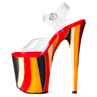 Chaussures à plateforme lumineuses professionnelles de 8 pouces, talons transparents en PVC, chaussures de strip-teaseuse, talons aiguilles, chaussures qui brillent dans le noir pour spectacle sur scène