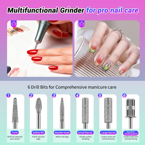 Portable Nail <b>Drill</b> SG717 Electric Nail File,45000RPM Professional Rechargeable Nail E-File Machine for Acrylic Gel Nails - Product Image 6