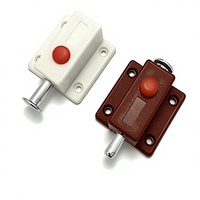 Loquet à ressort recouvert, boulon en plastique avec rondelle, noyau de serrure métallique pour porte et fenêtre d'armoire, quincaillerie de meubles en gros