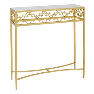 Direct Factory Supplies Modern Indian Furniture Console <b>Table</b> Marble <b>Top</b> Metal & <b>Mirror</b> Gold Frame Customized Size - Product Image 1