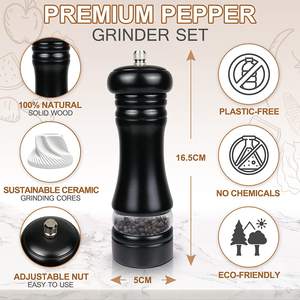 Ensemble d'outils de cuisine Moulins à sel et poivre manuels Ensembles de couettes en noir blanc Pratique pour le meulage - Product Image 4