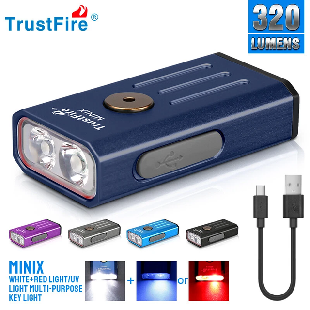 TrustFire MINIX 320lm LED Torchlight Pocket Torch Light IP66 Super Bright EDC Mini Flashlight for in Daily Life and Outdoor Work