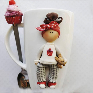 Encantadora <span class=keywords><strong>Linda</strong></span> Niña de arcilla de polímero regalo con cuchara - Product Image 1