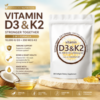 Vitamine D3 K2 MK7 Bioactive à Faible MOQ avec Huile de Coco Vierge Haute Puissance Prix de Gros