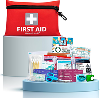 Trousse de premiers soins personnalisée, portable, de voyage, de camping, en tissu Oxford polyester noir, avec poignée