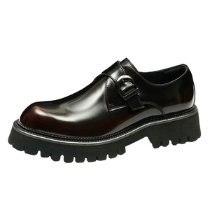 Zapatos Formales de Negocios para Hombre con Cordones, Diseño de Parches, Cuero Patentado, Ligeros, Antideslizantes, Transpirables, con Suela Gruesa para Oficina y Carrera - Product Image 1