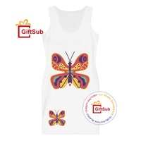 Hochwertige Sublimation Blank Damen Tägliches Kleid Sommer Polyester Pastellfarben V-Ausschnitt Kurzarm Damen T-Shirt Kleid