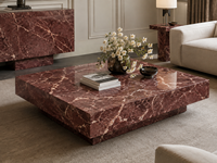 Dalles de marbre Rouge Languedoc pour comptoirs de bar, meubles-lavabos de salle de bain, carreaux de sol, îlots de cuisine et dessus de table, escaliers