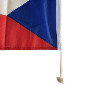 Bandera de coche de impresión de doble cara promocional República Checa 12X18 pulgadas fabricante al por mayor Bandera de Clip de ventana para coche - Product Image 5