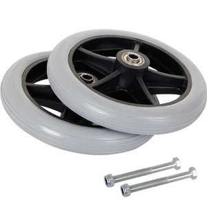 Roue pivotante avant de 8 pouces en caoutchouc pour fauteuil roulant, équipement de fitness - Product Image 2