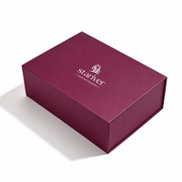 Boîte cadeau magnétique pliable bordeaux personnalisée, emballage rigide en papier mat pour perruque de cheveux humains, mèches de cheveux avec impression de logo personnalisé