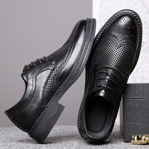 Outdoor <b>Height</b> Increasing Large Size Men's Breathable Lightweight Anti-Slip Slip-On Fashionable Leather Business Formal Wedding - Product Image 2