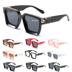 2023 populaire mode marque Design hommes haute qualité luxe personnalisé surdimensionné en plastique cadre carré millionnaire lunettes de <span class=keywords><strong>soleil</strong></span> - Product Image 1