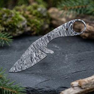 Lame de couteau de chasse en acier Damas haut de gamme, faite à la main, pleine longueur, pour la fabrication de couteaux DIY - Product Image 3