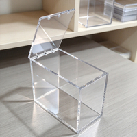 Boîte de présentation en acrylique transparent épaissi, côtés de 8 mm et base de 5 mm, épaissie pour un stockage à long terme des objets de collection scellés