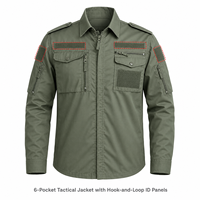 Ensemble uniforme tactique Ripstop personnalisé pour hommes et femmes, veste et pantalon de combat camouflage vert OD en polycoton 65/35, OEM