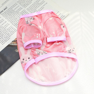 Chaleco de malla con estampado de animales para perros pequeños, ropa transpirable de verano para mascotas, color blanco con estampado de oso - Product Image 2