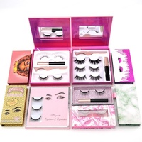 Kit de Pestañas Magnéticas Heart Girl al por Mayor, Pestañas de Visón Sintético con 3 Imanes, Aplicador de Pegamento, Efecto 3D en Capas, Color Negro, Cruelty-Free