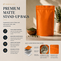 Sachet d'emballage OEM pour poudre de Matcha, refermable avec fermeture éclair, pochette autoportante en aluminium et PE laminé de qualité alimentaire, personnalisable pour thé