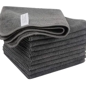 high quality cleaning cloth wholesale for bathroom small black microfiber towel