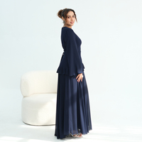 Nouvelle Robe en Chiffon Musulmane, Vêtement Islamique, Robe Longue à Manches Longues et Digne, Robe Élégante, Ensemble de Robe Musulmane pour Femmes