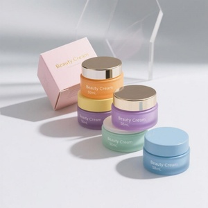 <b>Empty</b> 30g 1 oz 50ml Luxury Clear Glass Cosmetic Cream <b>Jar</b> With Shiny Gold Lid for Skin Care Face Cream Lotion - Product Image 1