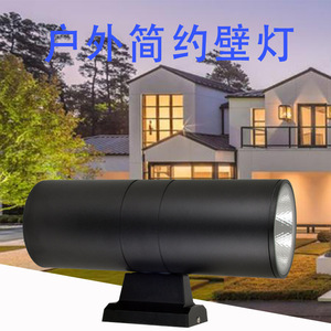 Lámpara LED de pared para exteriores, doble cabezal, impermeable, COB, aleación de aluminio, para patio, villa, jardín - Product Image 3