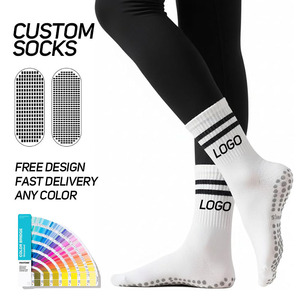 Verified Pilates <strong>Socks</strong> Manufacturer Custom New Design Jacquard Brand Logo Sticky Grip Rubber Non Slip Custom Pilates <strong>Socks</strong> - Product Image 1