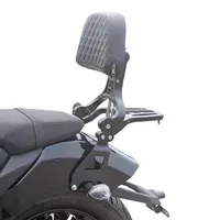 BENDA Black Flag 500 Sissy Bar avec dossier BD500-2A en acier inoxydable, support de bagages arrière, boîte latérale, sacoche arrière, adapté aux cruisers