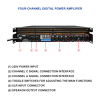 Amplificateur de puissance audio professionnel Ipalead FP1000Q 5000W 4 canaux en métal, haute fidélité, faible bruit, pour son surround extérieur
