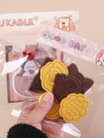 Sacs de conservation alimentaire refermables en forme d'ours de dessin animé, grandes pochettes transparentes pour loisirs créatifs, cadeaux, collations et bonbons